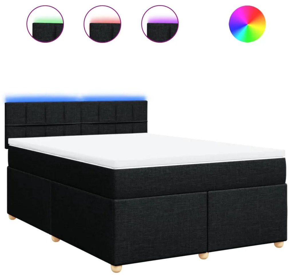 ΚΡΕΒΑΤΙ BOXSPRING ΜΕ ΣΤΡΩΜΑ ΜΑΥΡΟ 160X200 ΕΚ. ΥΦΑΣΜΑΤΙΝΟ 3289033