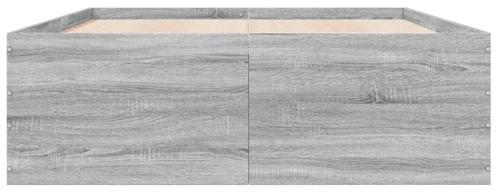 vidaXL Πλαίσιο Κρεβατιού Γκρι Sonoma 135x190 εκ. Επεξεργασμένο Ξύλο