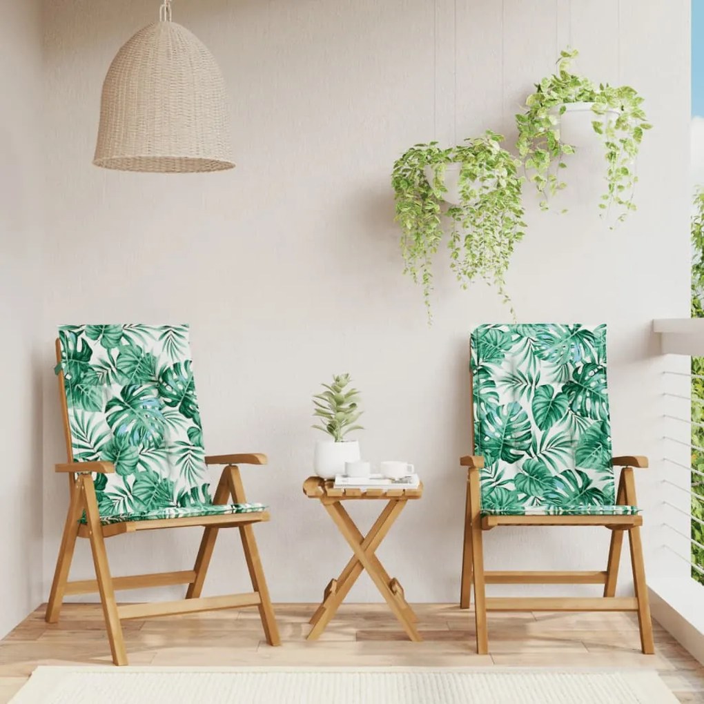 vidaXL Καρέκλες Κήπου Ανακλινόμενες 2 τεμ Μασίφ Ξύλο Teak με Μαξιλάρια