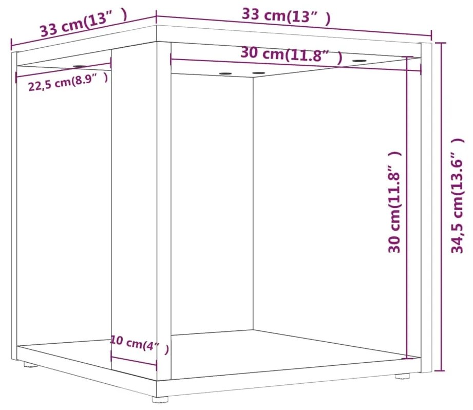 ΤΡΑΠΕΖΙ ΒΟΗΘΗΤΙΚΟ ΚΑΠΝΙΣΤΗ ΔΡΥΣ 33X33X34,5 ΕΚ. ΕΠΕΞΕΡΓ. ΞΥΛΟ 816020