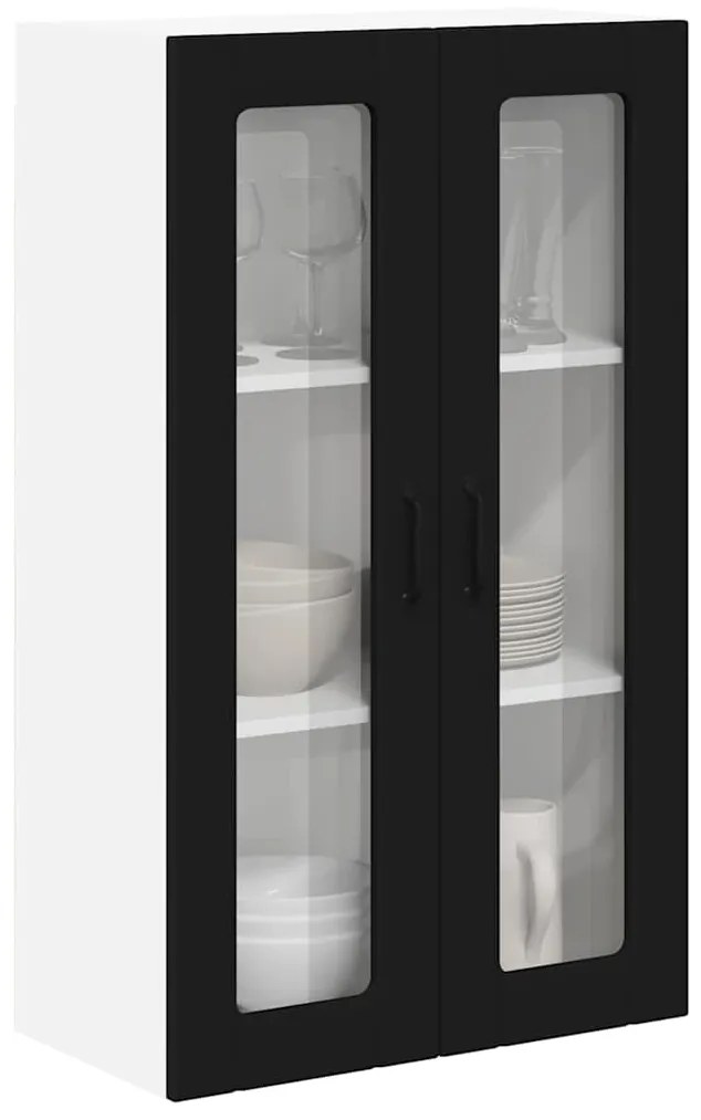 vidaXL Κρεμαστό ντουλάπι κουζίνας Επιτοίχιο Μαύρο 60 x 31 x 100 εκ.