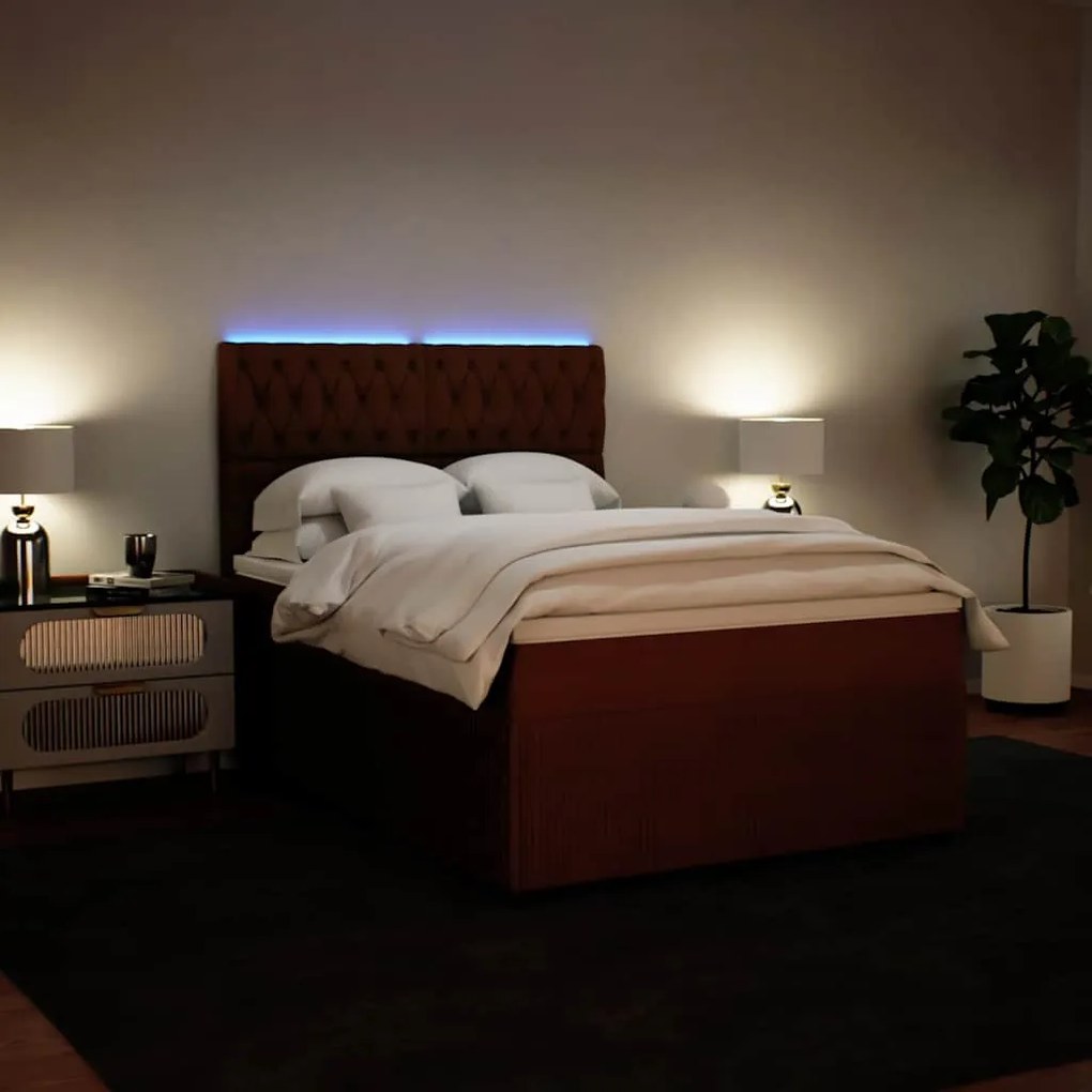 vidaXL Κρεβάτι Boxspring με Στρώμα Ροζ 140x190 εκ. Βελούδινο
