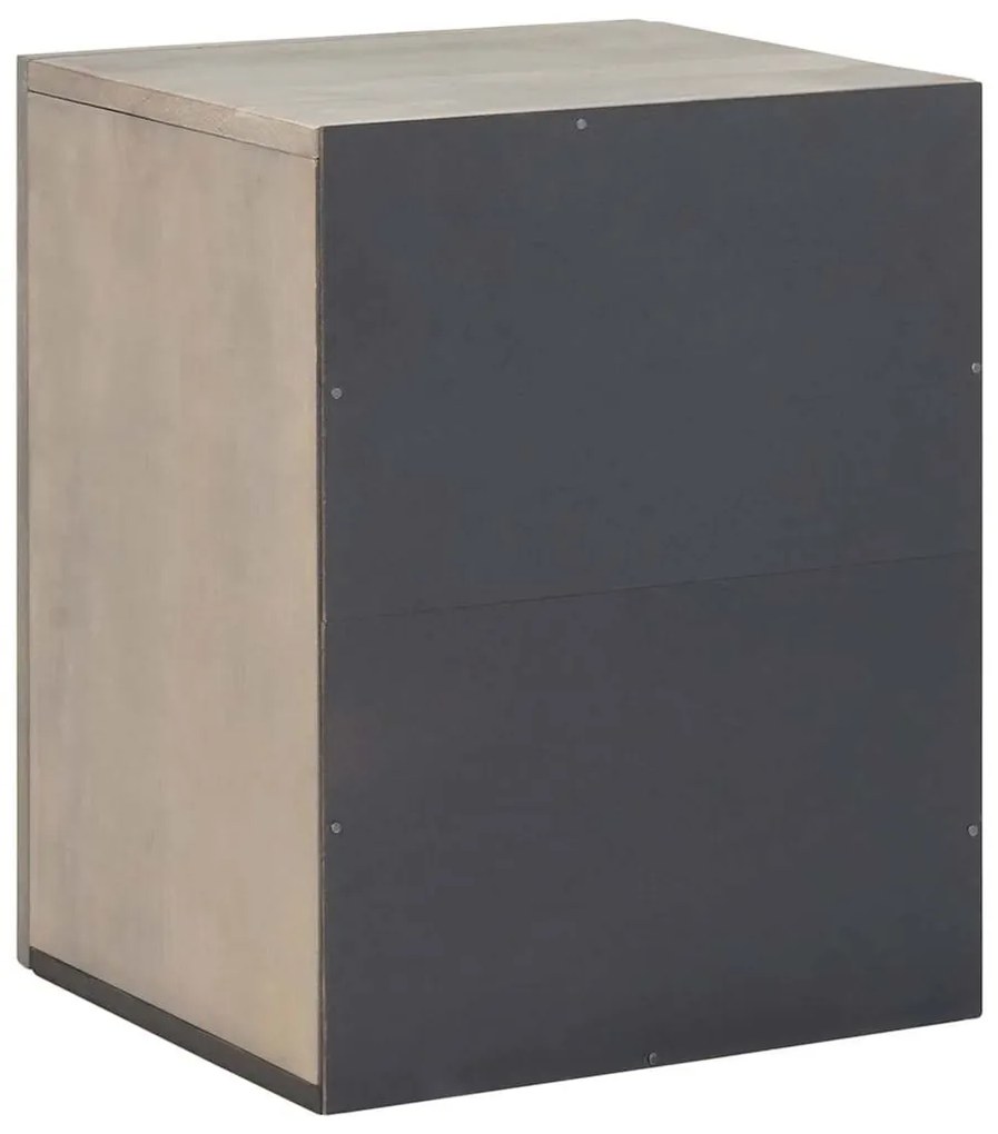 vidaXL Ντουλάπα τοίχου μπάνιου Γκρι 38 x 33 x 48 εκ Μασίφ ξύλο μάνγκο