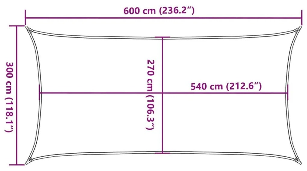 Πανί Σκίασης Κρεμ 3 x 6 μ. από HDPE 160 γρ./μ²  - Κρεμ