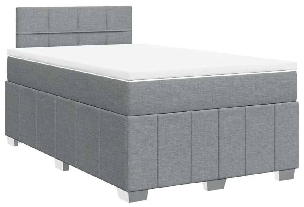 ΚΡΕΒΑΤΙ BOXSPRING ΜΕ ΣΤΡΩΜΑ ΑΝΟΙΧΤΟ ΓΚΡΙ 120X200 ΕΚ. ΥΦΑΣΜΑΤΙΝΟ 3287035