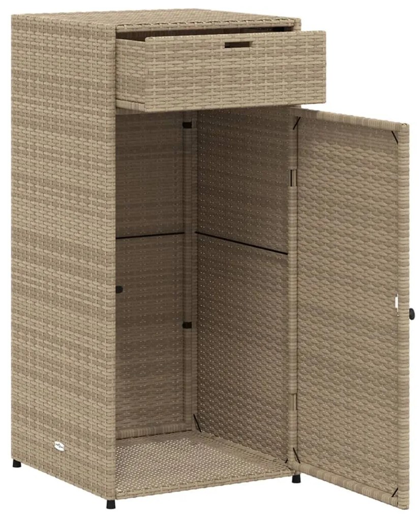 Ντουλάπι Αποθήκευσης Κήπου Beige 55x55x111 εκ. Συνθετικό Ρατάν - Μπεζ