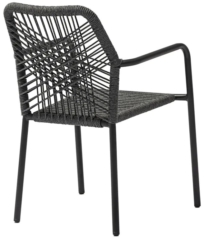 Τραπεζαρία Kliton-Kherson σετ 5τεμ pakoworld αλουμίνιο σε ανθρακί απόχρωση 80x80x74εκ