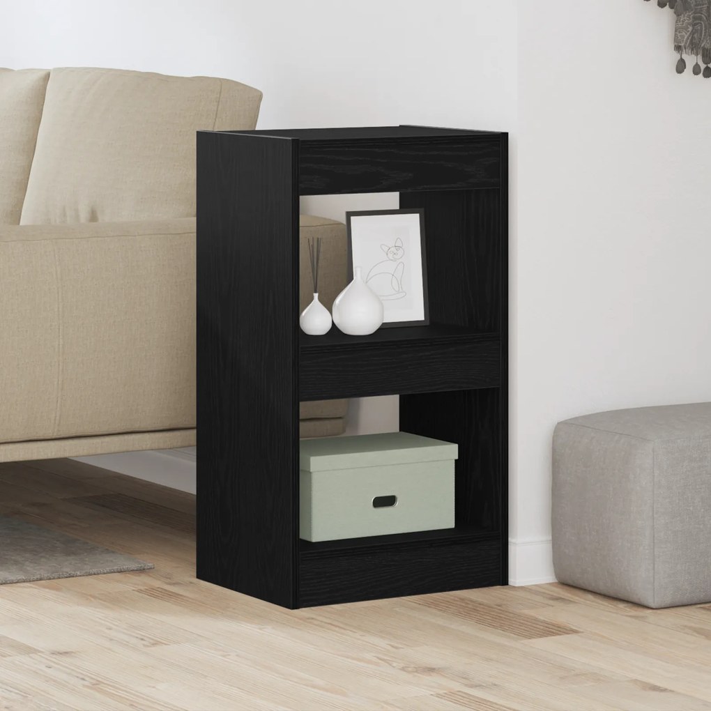 vidaXL Βιβλιοθήκη/Διαίρεση Χώρου Μαύρο Δρυς 40x30x71,5 εκ