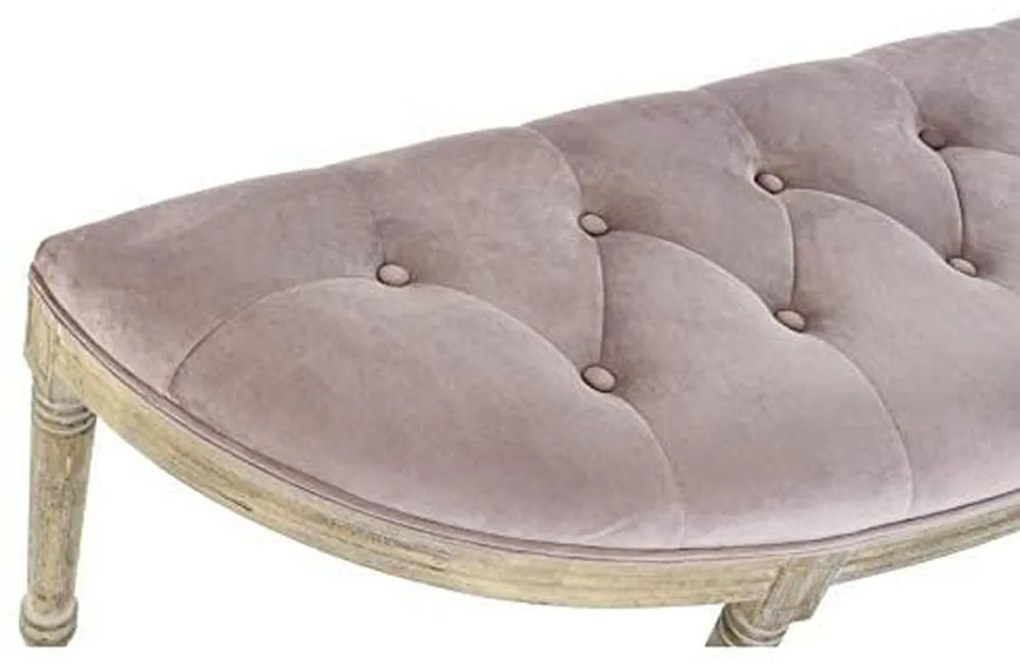 Σκαμπό DKD Home Decor Φυσικό Ροζ πολυεστέρας Βελούδο ξύλο καουτσούκ (125 x 43 x 48 cm)