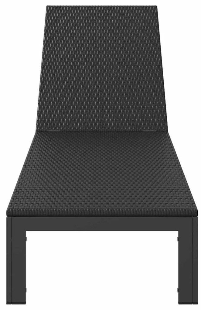 vidaXL Ήλιο-κρεβάτι 1-πρόσωπο Μαύρο 60 x 200 x 27εκ συνθετικό ρατάν