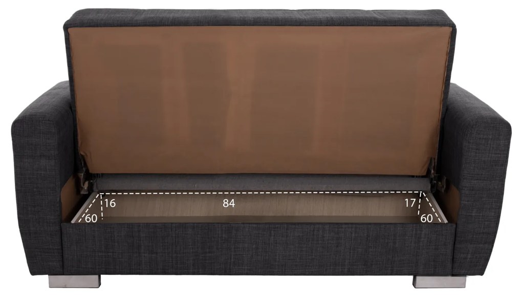 ΚΑΝΑΠΕΣ ΚΡΕΒΑΤΙ POLYA ΔΙΘΕΣΙΟΣ ΓΚΡΙ HM3241.03 153x87x77Υεκ.