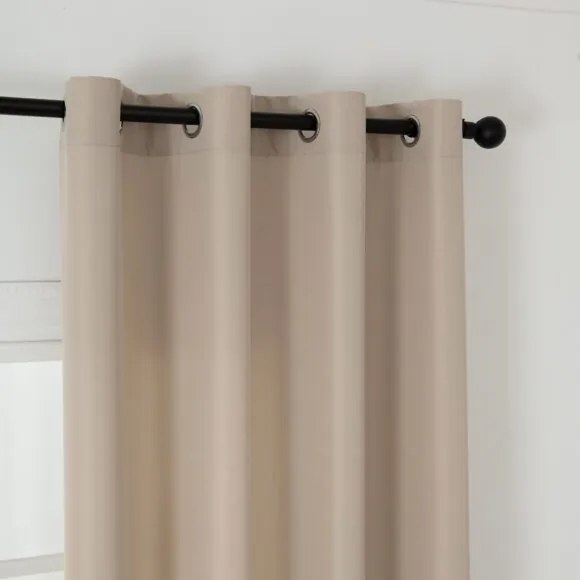 Beauty Home Κουρτίνα μεσαίας σκίασης με 8 μεταλλικούς κρίκους Effect Art 8443 140x270 Άμμου