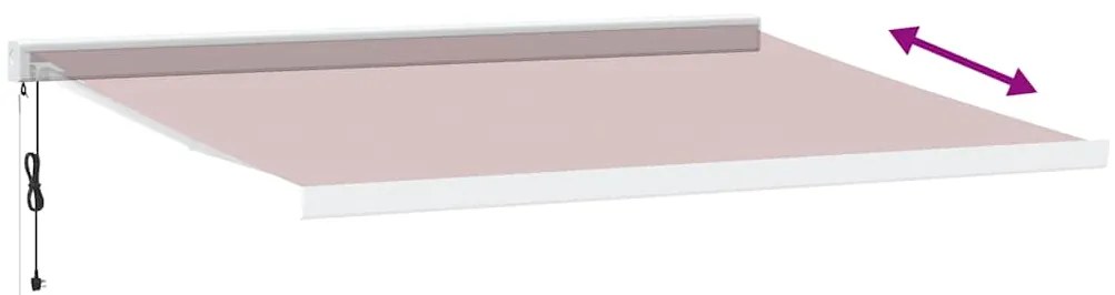 vidaXL Τέντα Πτυσσόμενη Αυτόματη Μπορντό 450x300 εκ.
