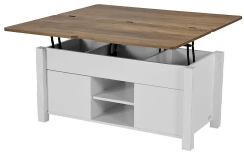 VEVOR 1000 mm Farmhouse Lift Top Coffee Table, Rustic Center Table with Barn Door and Hidden Storage Compartment, Modern Rectangle Lifting Tabletop for Living Room, Office, Home, Easy Assembly, Brown