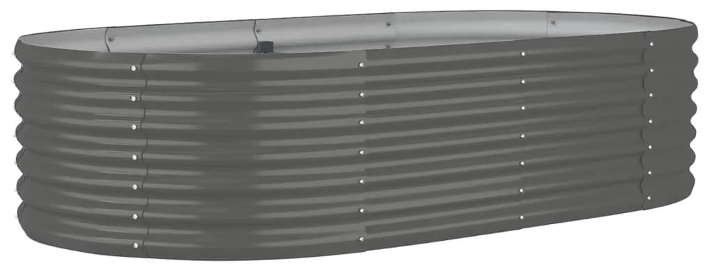 vidaXL Ζαρντινιέρα Γκρι 152x80x36 εκ. Γαλβανισμένος χάλυβας
