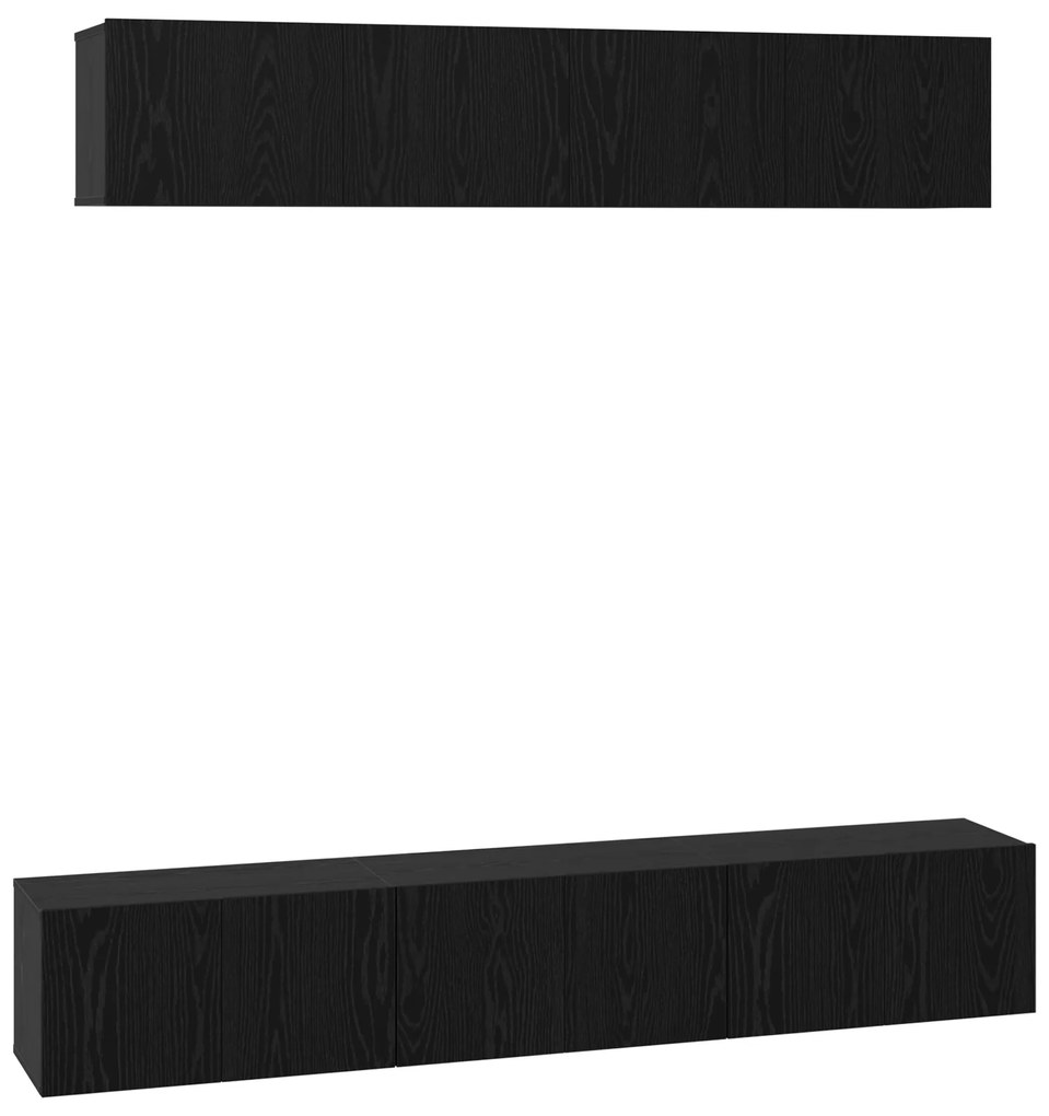 vidaXL Σετ επίπλου τηλεόρασης 5 pcs Μαύρη δρυς 100 x 30 x 30 cm