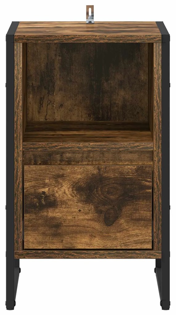 vidaXL Κομοδίνο Καπνιστό Δρύς 39,5 x 30 x 50 εκ Επεξεργασμένο ξύλο