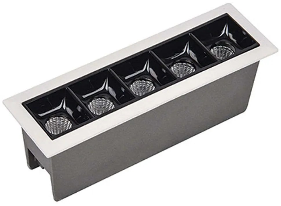 Σποτ Χωνευτό S086 14,7x4,5x5cm Led 770Lm 11W 3000K Black-White Rectangle