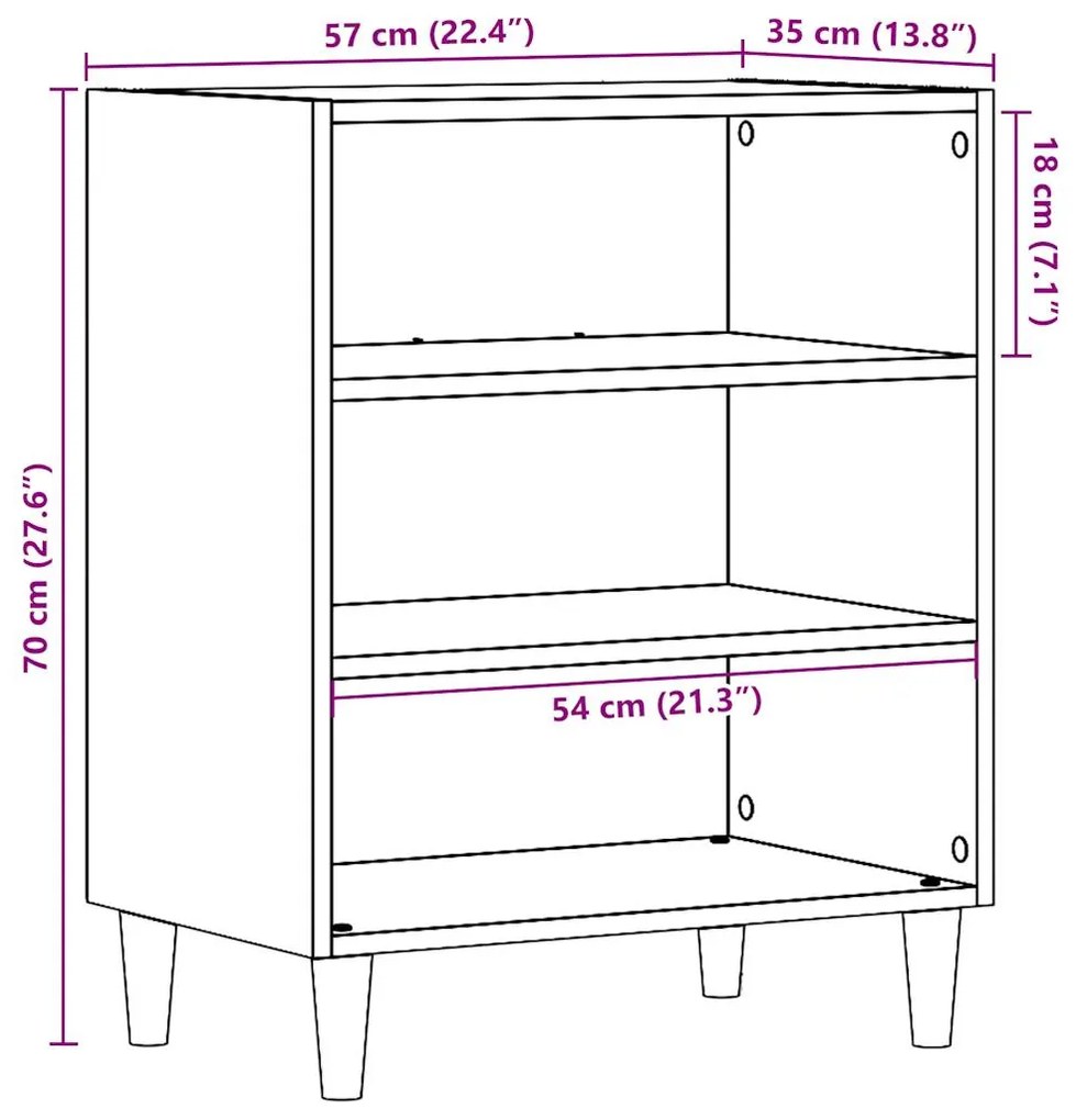 Μπουφές Αρτισιανή Δρυς 57x35x75 εκ. από Επεξεργασμένο Ξύλο 856469