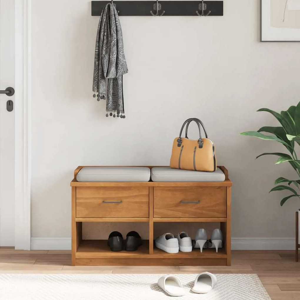 vidaXL Πάγκος διαδρόμου &quot;SANDNES&quot; 87x40x50 εκ. Πεύκο μασίφ ξύλο