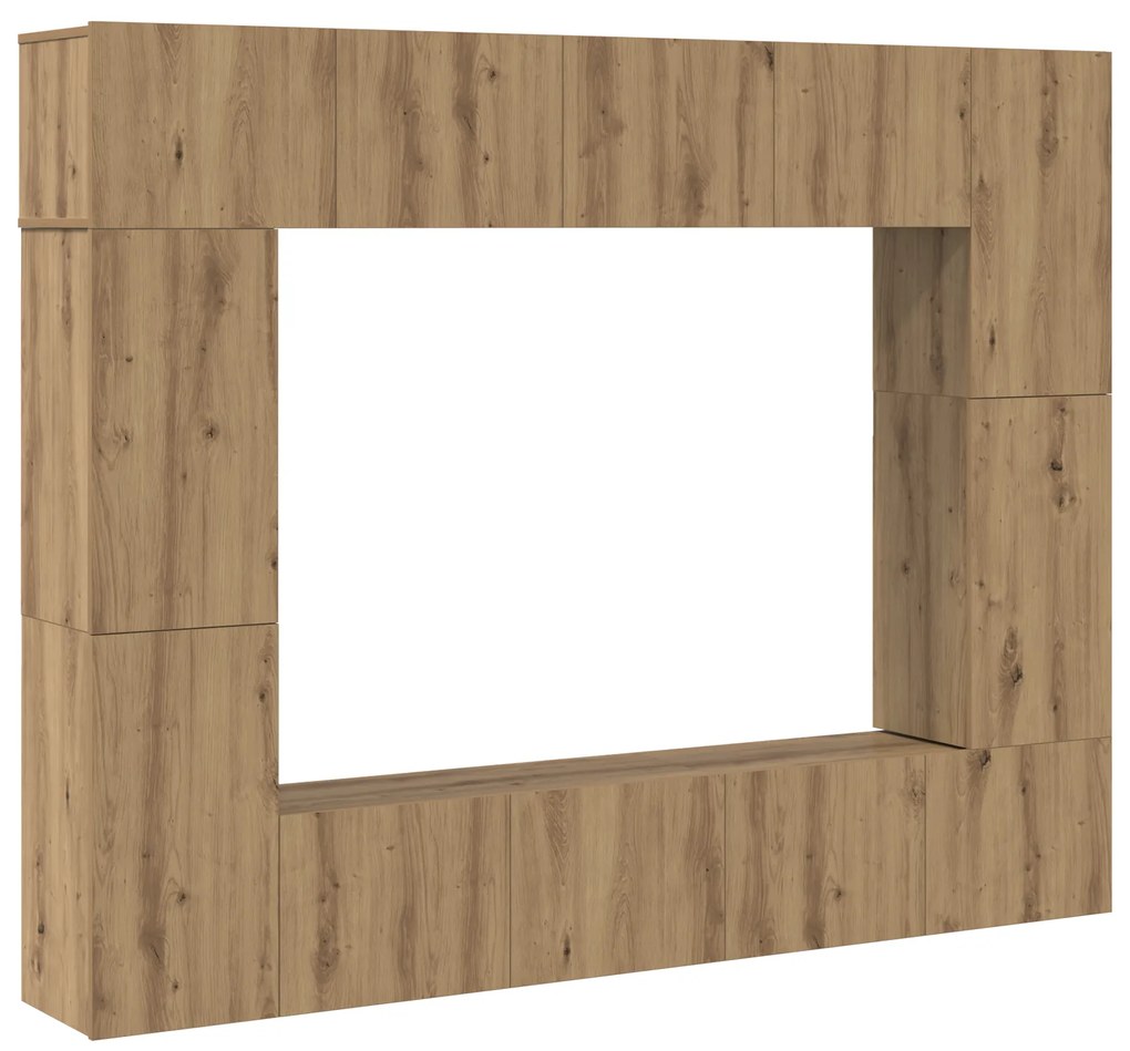vidaXL Σετ επίπλου τηλεόρασης 8 pcs artisan δρυς 80 x 30 x 30 εκ