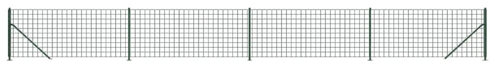 vidaXL Συρματόπλεγμα Περίφραξης Πράσινο 1 x 10 μ. με Βάσεις Φλάντζα