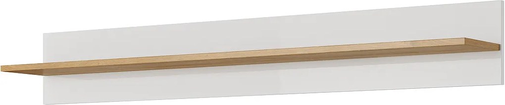 Lh-homefurniture Ράφι 36146-ARCW-38 Λευκό+Λευκό High Gloss+Grandson 138x20x20cm 36146-ARCW-38