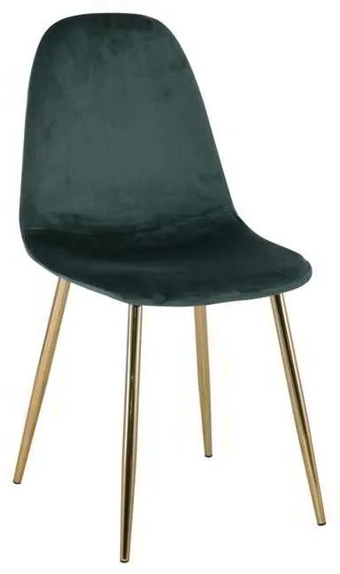 Καρέκλα CELINA Μεταλλική Χρυσό, Velure Πράσινο 45x54x85cm (Σετ 4 ΤΕΜ)