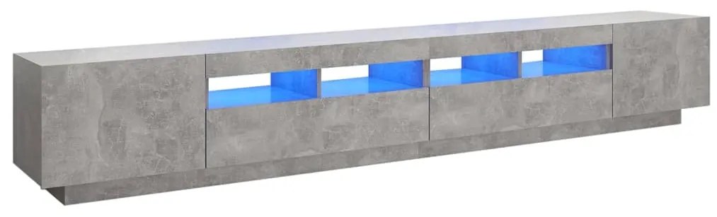 vidaXL Έπιπλο Τηλεόρασης με LED Γκρι Σκυροδέματος 260 x 35 x 40 εκ.