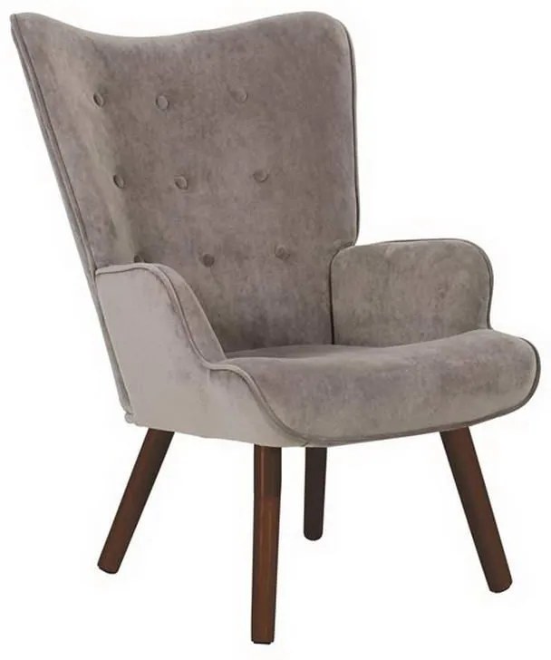 Πολυθρόνα - Μπερζέρα Alma Ε7141,20Κ 69x76x97cm Walnut-Light Brown Wood, Fabric