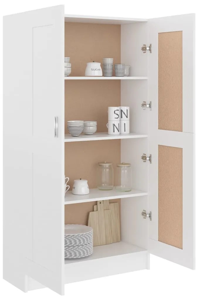 vidaXL Βιβλιοθήκη Λευκή 82,5 x 30,5 x 150 εκ. Επεξ. Ξύλο