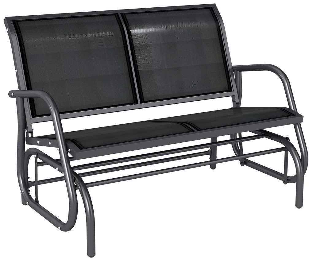 Outsunny -Κάθισμα κουνιστή πολυθρόνα κήπου με μηχανισμό κούνιας έως 200 kg φορτίο 120 x 70 x 85 cm Μαύρο