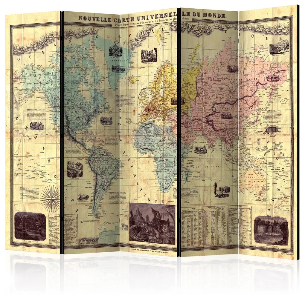 Διαχωριστικό με 5 τμήματα - Nouvelle Carte Du Monde [Room Dividers] 225x172