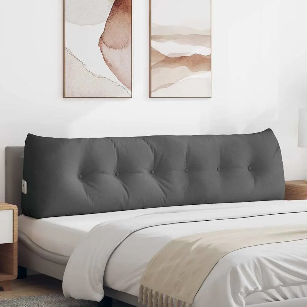 vidaXL Μαξιλάρι Πλάτης Σκούρο Γκρι 180 x 24 x 50 εκ ύφασμα