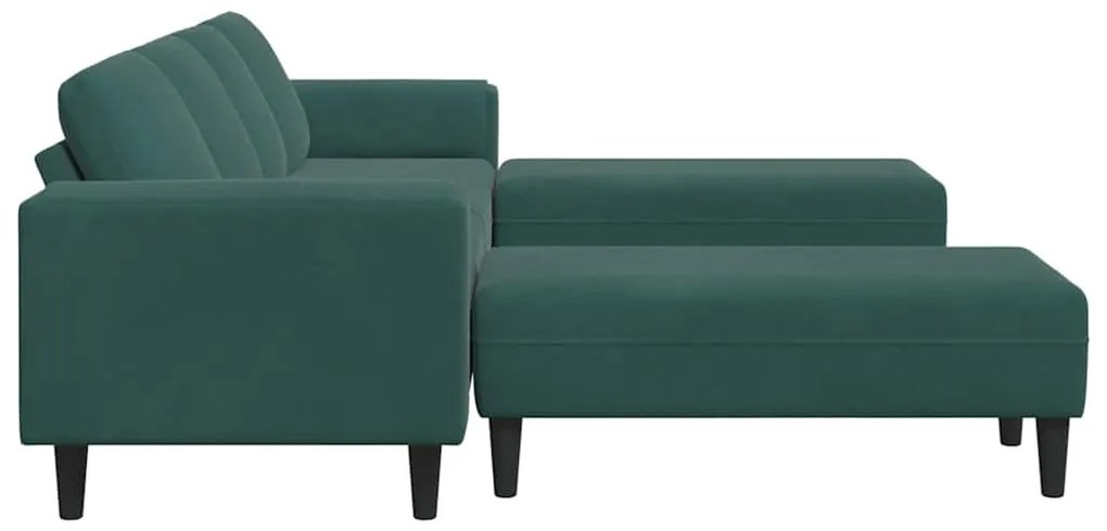 vidaXL Καναπές σαλονιού 3 pcs Σκούρο Πράσινο