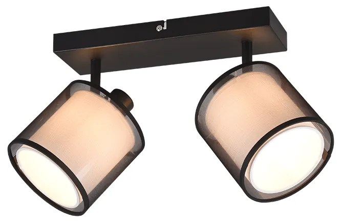 Σποτ Δίφωτο 32xH19cm 2xE14 Μαύρο Trio Lighting Burton 811400232