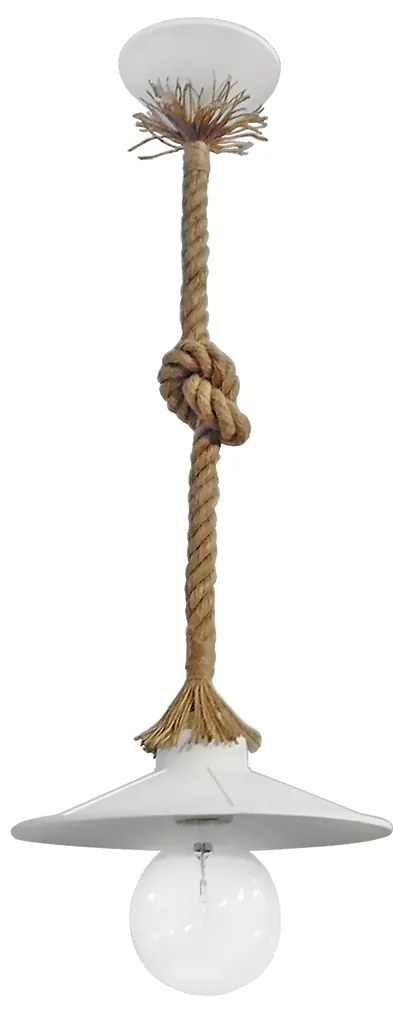 Φωτιστικό Οροφής Μονόφωτο Heronia Petra 31-0517 Rope/White