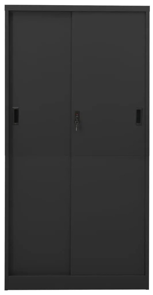 Ντουλάπι Γραφείου Συρόμενη Πόρτα Ανθρακί 90x40x180 εκ. Ατσάλινο - Ανθρακί