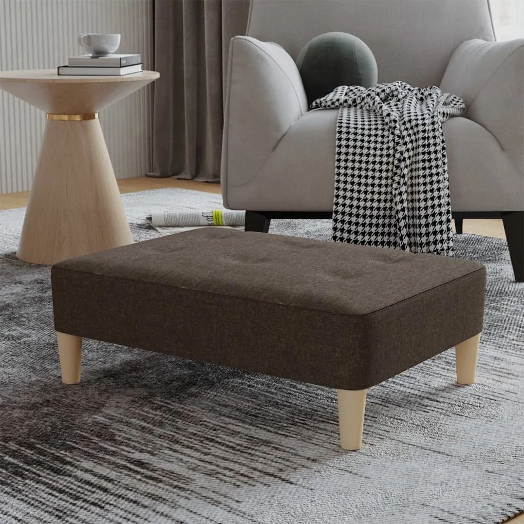 vidaXL Υποπόδιο Σκούρο Καφέ 78 x 56 x 32 εκ. Υφασμάτινο