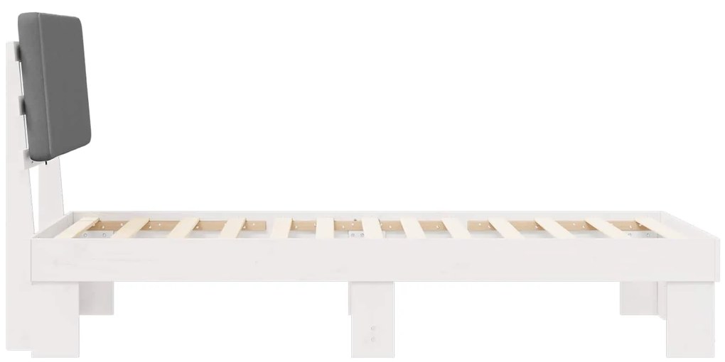 vidaXL Σκελετός Κρεβατιού με Επενδεδυμένο Κεφαλάρι Ανοιχτό γκρι