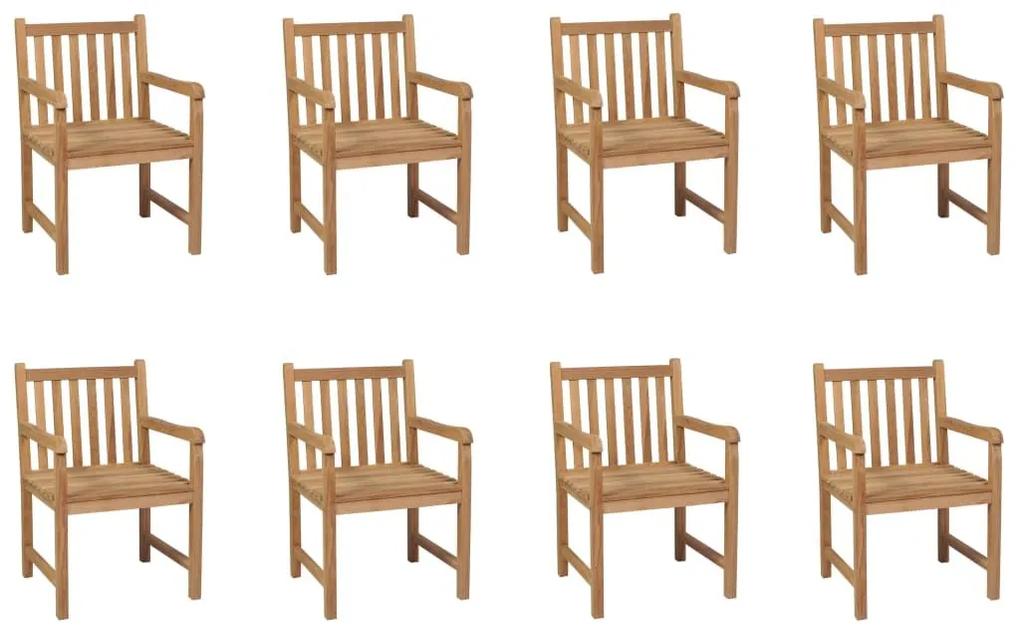 Καρέκλες Εξωτερικού Χώρου 8 τεμ. από Μασίφ Ξύλο Teak - Καφέ