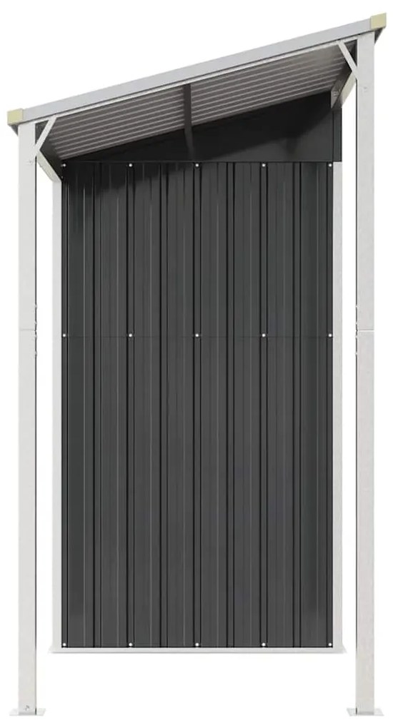 vidaXL Αποθήκη Κήπου Εκτεταμένη Οροφή Ανθρακί 277x107x181 εκ. Ατσάλι