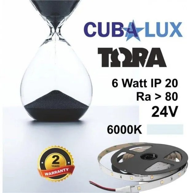 Ταινία LED 6W IP20 24V 3000K 4000K 6000K 5M TORA Cubalux 500059