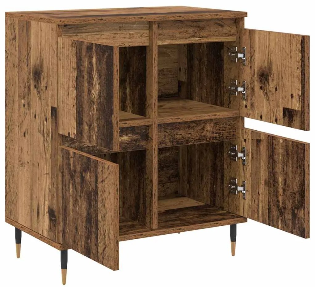 vidaXL Ντουλάπι αποθήκευσης 2 pcs Παλιό ξύλο 60 x 35 x 70 cm