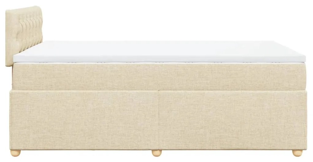 ΚΡΕΒΑΤΙ BOXSPRING ΜΕ ΣΤΡΩΜΑ ΚΡΕΜ 120X190 ΕΚ. ΥΦΑΣΜΑΤΙΝΟ 3288931