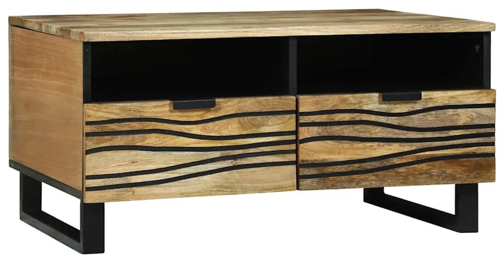 vidaXL Τραπεζάκι σαλονιού με συρτάρι Καφέ και Μαύρο 80 x 54 x 40 εκ