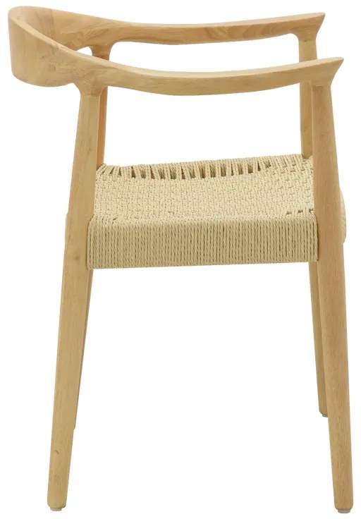 Πολυθρόνα Juvan pakoworld φυσικό rubberwood 64x53x77εκ