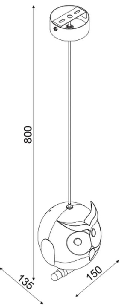 Παιδικό φωτιστικό οροφής    ΚΟΥΚΟΥΒΑΓΙΑ    ZN160201PBR Brown + White  ACA