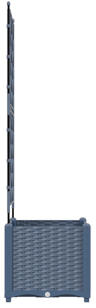 vidaXL Γλάστρα Κήπου με Πλέγμα Γκρι 40x40x143 εκ