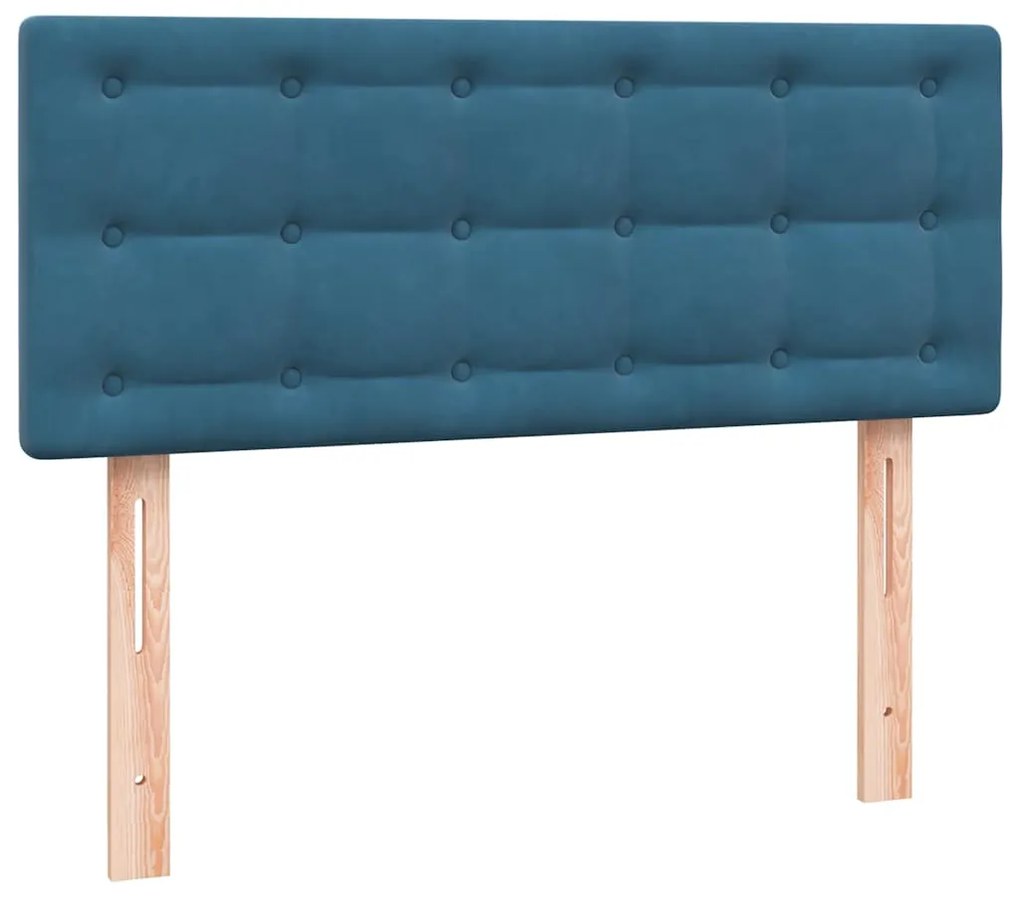 vidaXL Κρεβάτι Boxspring με Στρώμα Σκούρο Μπλε 120x210 εκ. Βελούδινο